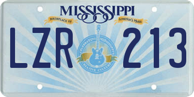 MS license plate LZR213