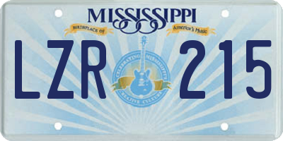 MS license plate LZR215