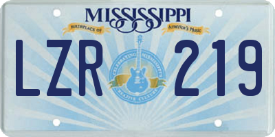 MS license plate LZR219