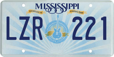 MS license plate LZR221