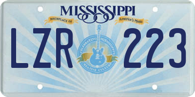 MS license plate LZR223