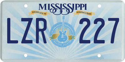 MS license plate LZR227