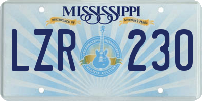MS license plate LZR230
