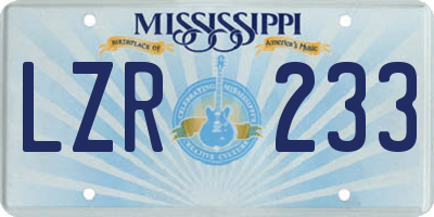 MS license plate LZR233