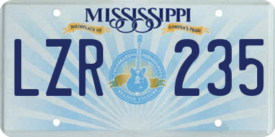 MS license plate LZR235
