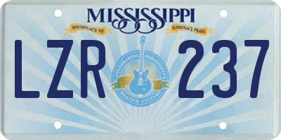 MS license plate LZR237