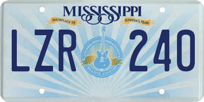 MS license plate LZR240
