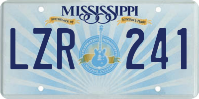 MS license plate LZR241