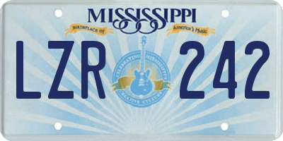 MS license plate LZR242