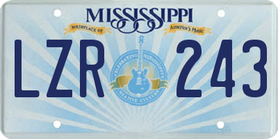 MS license plate LZR243