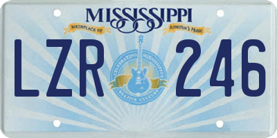 MS license plate LZR246