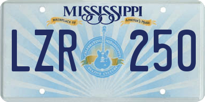 MS license plate LZR250