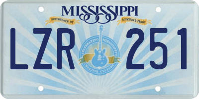 MS license plate LZR251