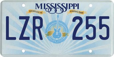 MS license plate LZR255