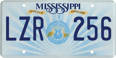 MS license plate LZR256