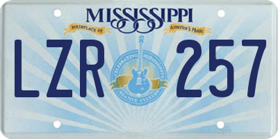 MS license plate LZR257
