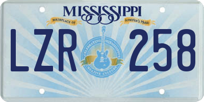 MS license plate LZR258