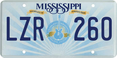 MS license plate LZR260