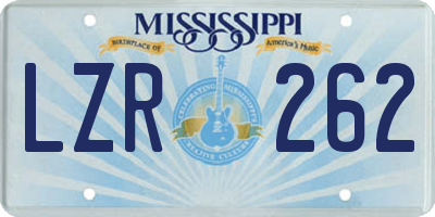 MS license plate LZR262
