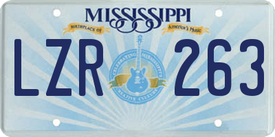 MS license plate LZR263