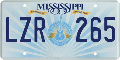 MS license plate LZR265