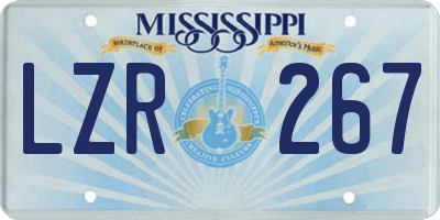 MS license plate LZR267