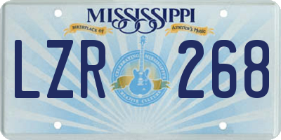 MS license plate LZR268