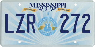 MS license plate LZR272