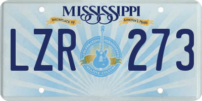 MS license plate LZR273