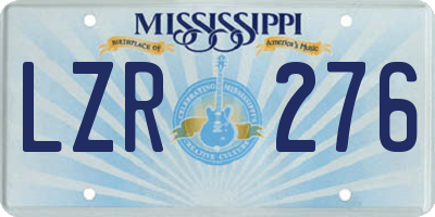 MS license plate LZR276