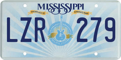 MS license plate LZR279