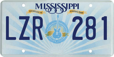 MS license plate LZR281