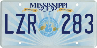 MS license plate LZR283