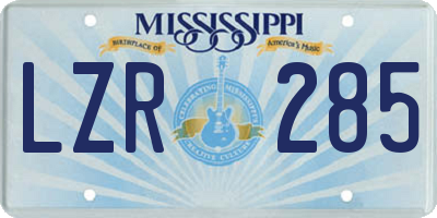 MS license plate LZR285