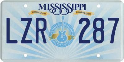 MS license plate LZR287