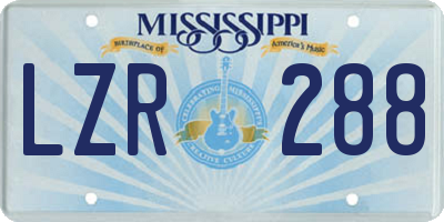 MS license plate LZR288