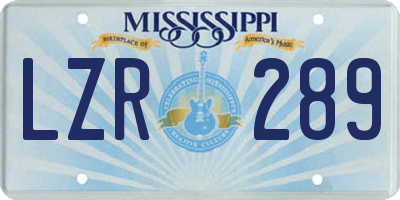 MS license plate LZR289