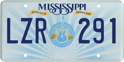 MS license plate LZR291