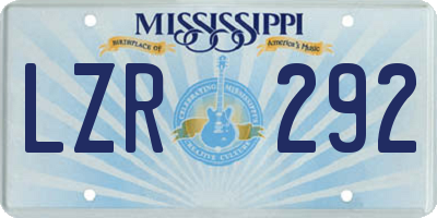 MS license plate LZR292