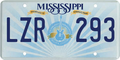 MS license plate LZR293