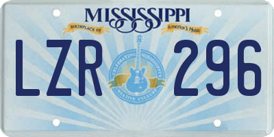 MS license plate LZR296
