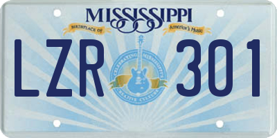 MS license plate LZR301