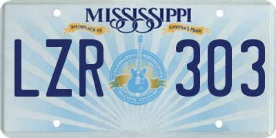 MS license plate LZR303