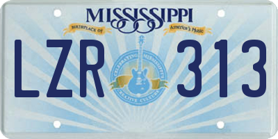 MS license plate LZR313