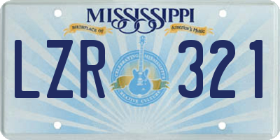 MS license plate LZR321