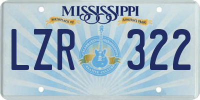 MS license plate LZR322