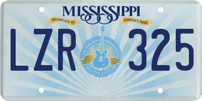 MS license plate LZR325