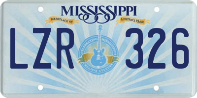 MS license plate LZR326