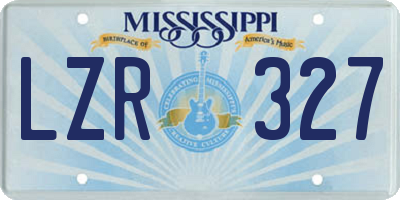 MS license plate LZR327