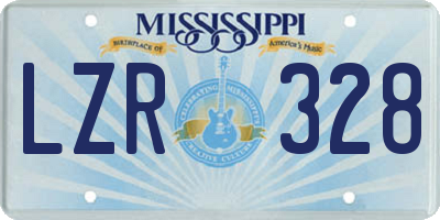 MS license plate LZR328